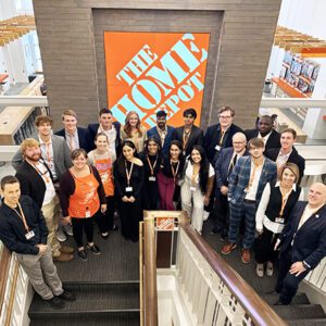 Anu Mathew and other Millsaps students touring the corporate office of The Home Depot.