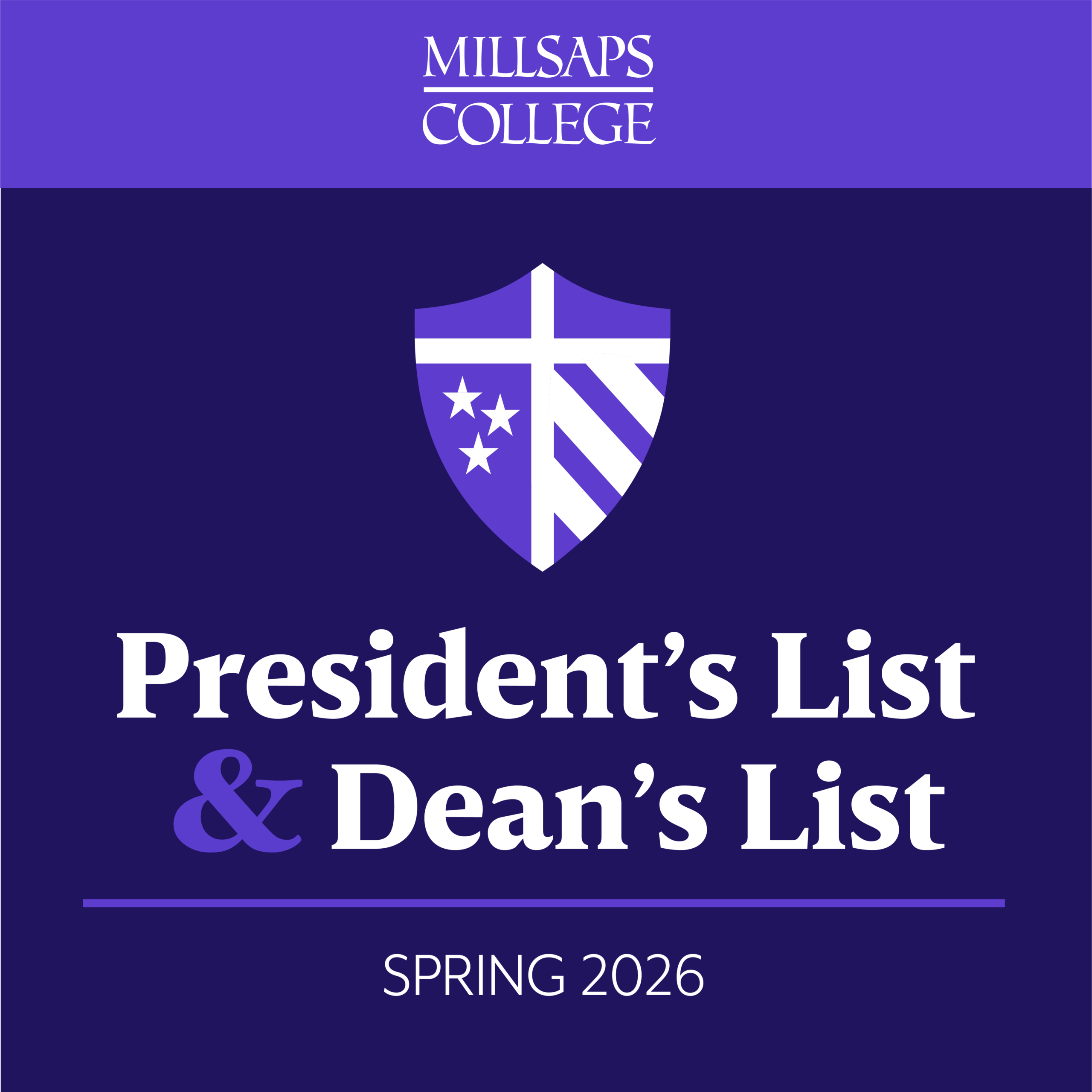 President’s Scholars & Dean’s Scholars for Spring 2026